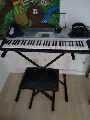 Casio Keyboard CTK-491 Komplettset   Mit Ständer, Hocker, Noten & MIDI-Kabel