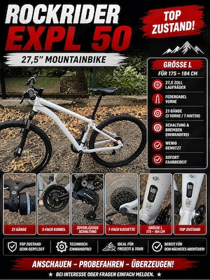 Rockrider EXPL 50   27,5  Mountainbike | Größe M | Top Zustand