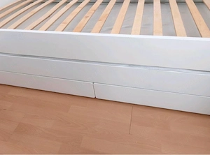  Ikea Släkt Bettgestell 90x200cm mit Unterbett & Schubladen