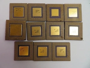 CPUs mit Keramikgehäuse, Goldbeschichtung und Goldpins zur Goldrückgewinnung