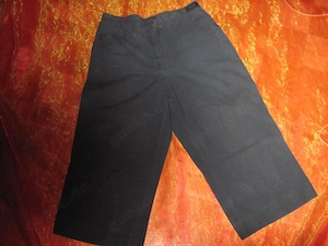 Blumen Blüten Flower Power Stickerei Dreiviertel 7 8 Capri Culotte Hose Brax 40-42 M schwarz grau