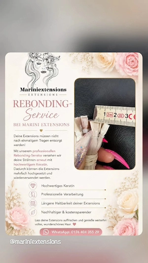 Rebondingservice für Extensions,  lose Echthaarzöpfe zu Bondingextensions Haarverlängerung 
