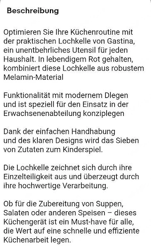 Küchen Helfer: Lochkelle (NEU)  Bild 2