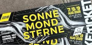 1x Karte Sonne mond und Sterne Festival 7. 8. 9. August