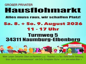 Hausflohmarkt in Naumburg OT Elbenberg am 8. & 9. August 