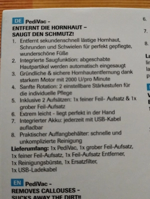 PadiVac elektrischer Hornhautentferner mit Saugfunktion  Bild 4