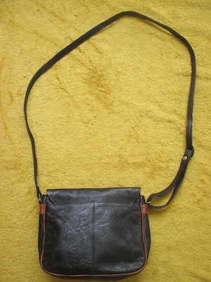 Original 1980er VINTAGE DESIGNER Echt Nappa Leder Hand Umhänge Clutch Tasche Tote schwarz hel braun