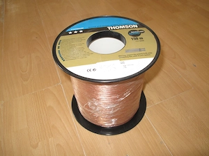 150m Lautsprecherkabel 2x1,5mm  OFC Vollkupfer Transparent - NEU Kabelrolle