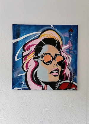 Von mir gemaltes Acryl Unikat: Pop Art Porträt   Kunst auf Leinwand