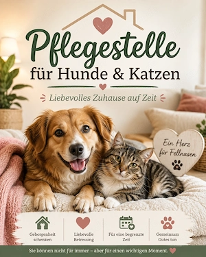 Liebevolle Pflegestellen Für Hundis und Katzen für JETZT und folgende Monate gesucht