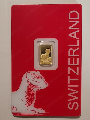 1 Gramm schweizer Goldbarren "Hermelin 2026" Zertifiziert & einzeln nummeriert!