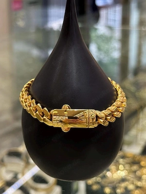 22-karätiges Goldarmband mit kubanischer Panzerkette, Gold Kubanisch, 9,00 mm, Gold Panzerkette