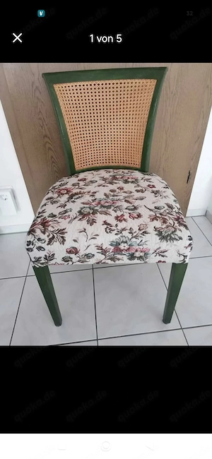4 Vintage-Stühle mit Wiener Geflecht | 1960er Jahre | Mid Century
