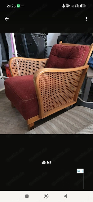 Vintage Sessel mit Wiener Geflecht I 50er 60er Jahre I Midcentury