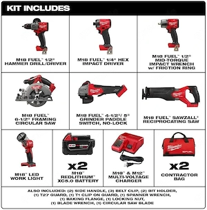 Milwaukee M18 18V-Cordless 6 Tool Combo Kit-2696 26
