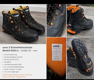 Titel: uvex 2 Sicherheitsschuhe 6503.2 S3 SRC Gr. 42   NEU