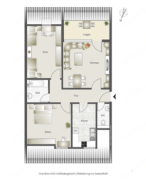 PROVISIONSFREI: 3-Zi-DG-Wohnung, Loggia, Garage, Filderstadt-Bernhausen, Kapitalanlage Eigennutzung