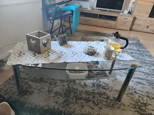 Couch Glastisch 