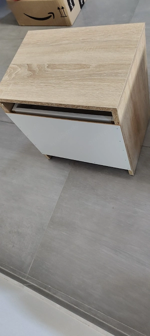 2 Nachttische im Set   Holzoptik   Schublade & Ablage   ca. 40 40 42 cm