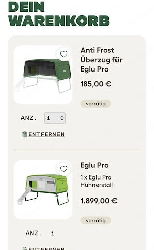 Omlet eglu pro hühnerstall nagelneu aufgebaut 