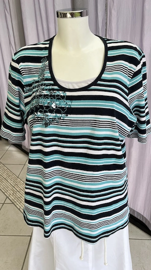 Shirt mit Kurzarm Gr. XL gemustert