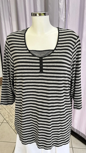 Shirt mit 3 4 Arm Gr. XL gestreift