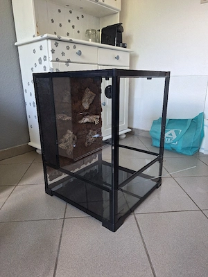 Repti Zoo Terrarium 45x45x60 mit wasserfester Kork-Rückwand