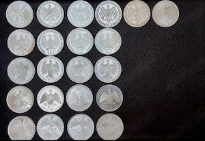 Silbermünzen Sammlung: 22x 10 DM Olympia 1972 + 13x 25 Schilling Österreich