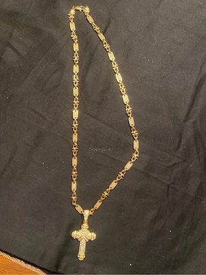 Steigbügelkette Plattenkette 18K(750) Goldplattiert