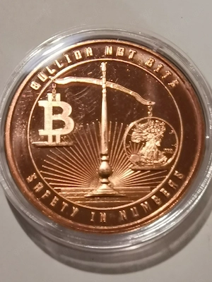 1 Unze Kupfermünze "Bullion not Bit$" 1 oz 999er Feinkupfer