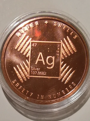 1 Unze Kupfermünze "Silver + Shells" 1 oz 999er Feinkupfer