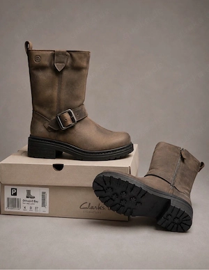 Clarks Orinoco 3 Bay Stiefel, Dunkelbraun, Größe 37 - Neu