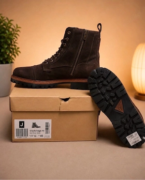Clarks Clarkridge Hi Boots Dunkelbraun Wildleder Gr. 46 - Neu