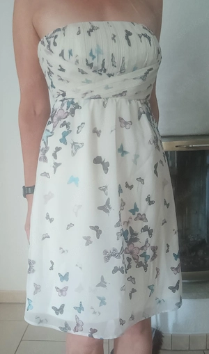 Sommerkleid Esprit weiss Schmetterling Größe S 