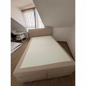 Boxspringbett 140x200 cm beige   Härtegrad 2