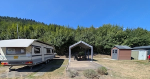 Wohnwagen auf Dauercamping-Parzelle (140 qm) am Neckar inkl. Pkw-Stellplatz & Top-Ausstattung