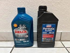Motorenöl 5W40 Shell und Liqui Moly