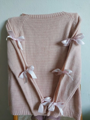 Original Koreanischer Kawaii Pullover Schleifen Rosa