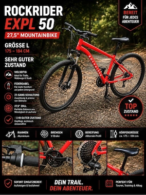 Rockrider EXPL 50   27,5  MTB | Größe L | Sehr guter Zustand