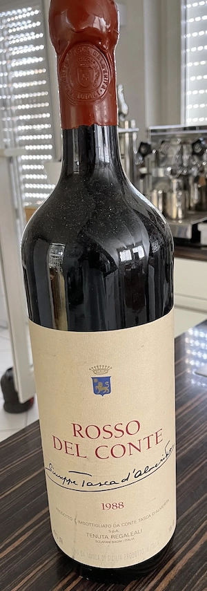 Jahrhundertwein Rosso del Conte 1988 Doppelmagnum 3l Rarität