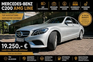 Mercedes-Benz C200 AMG Line LED Navi Kamera Schiebedach 8-fach Tempomat