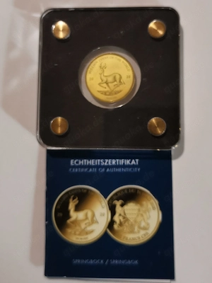Goldmünze "Springbock 2020" 999er Feingold mit Zertifikat