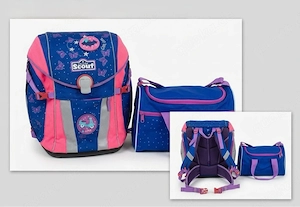 Scout Schulranzen-Set mit Sportbeutel & Kletties (Blau Rosa)