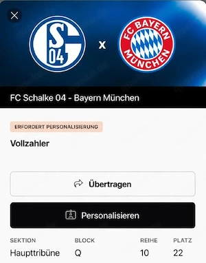 4x Tickets - FC Schalke 04 Vs. Bayern München