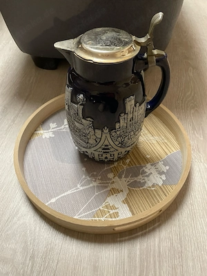 Bierkrug 2 Liter-Burg Cochem-Steinzeug mit Zinndeckel-Antik