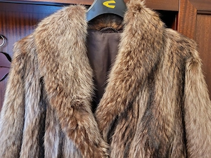 Waschbär Pelzmantel Mantel Gr 44 - Wie Neu ! Bild 3