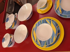 Arzberg hochwertiges Geschirr 55-teilig, Germany, Bone China, Dekor Caribbean Sea