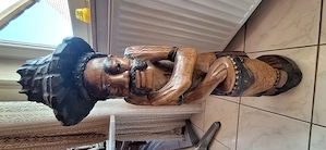 Handgeschnitzte Holzfigur Dominikanische Republik   Trommler