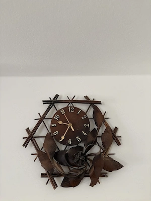 schicke Wanduhr Leder Holz für Bastler