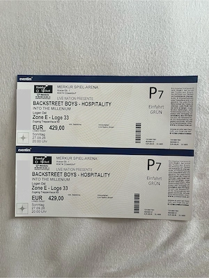 2x VIP Tickets Backstreet Boys Düsseldorf | Loge | Open Bar & Catering | 27.09.2026